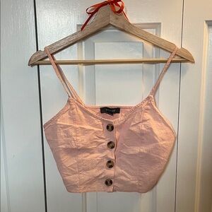 Primark Light Pink Buttoned Crop Top
